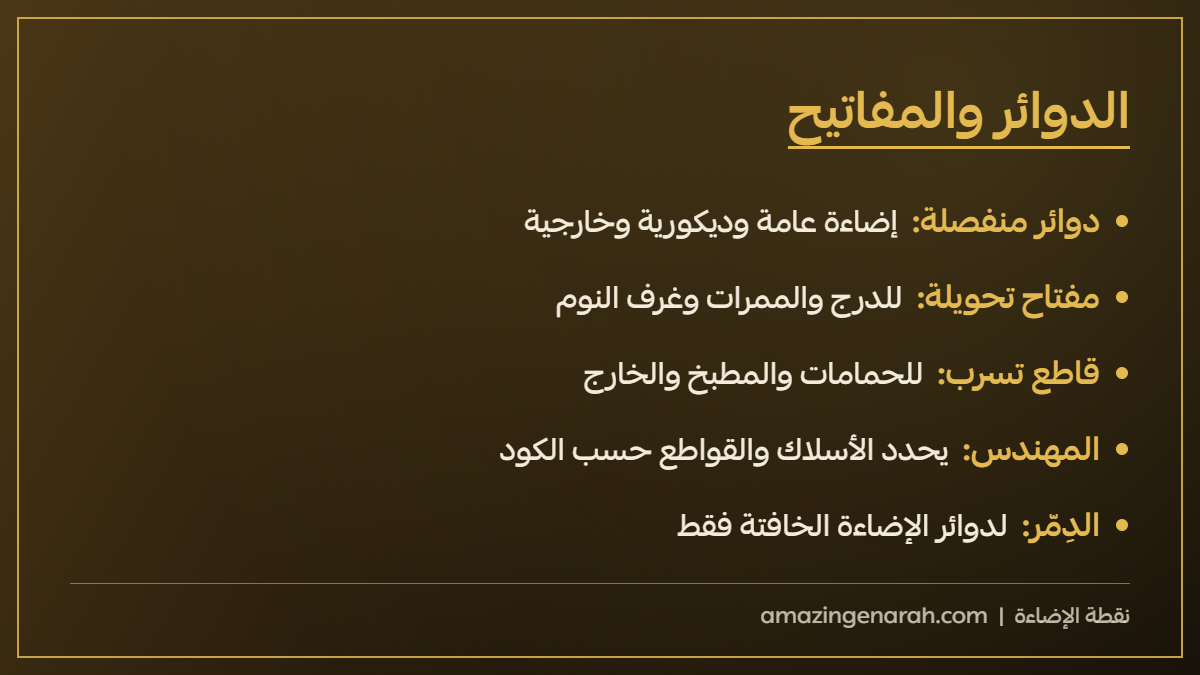 دوائر ومفاتيح الإنارة