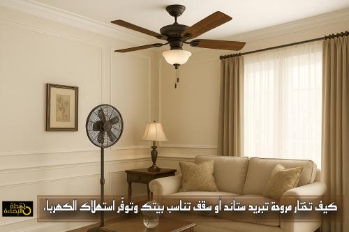 كيف تختار مروحة تبريد ستاند أو سقف تناسب بيتك وتوفّر استهلاك الكهرباء؟