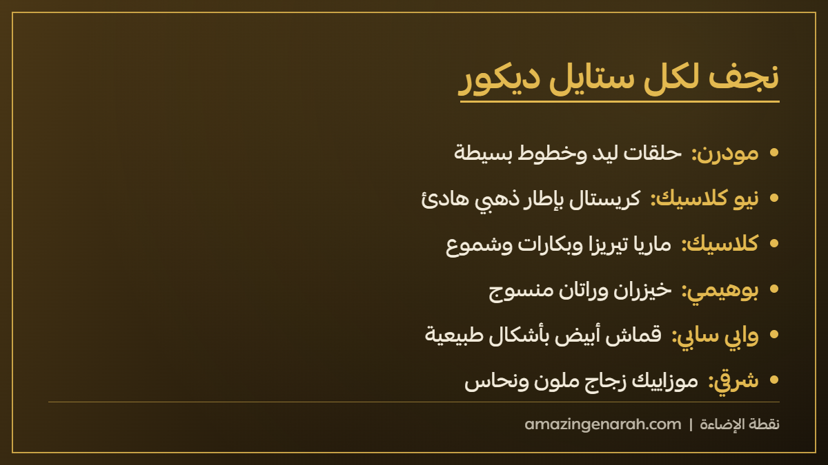 نجف لكل ستايل ديكور