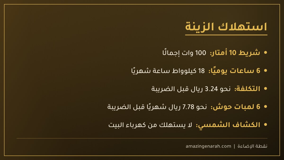 استهلاك زينة الحوش للكهرباء