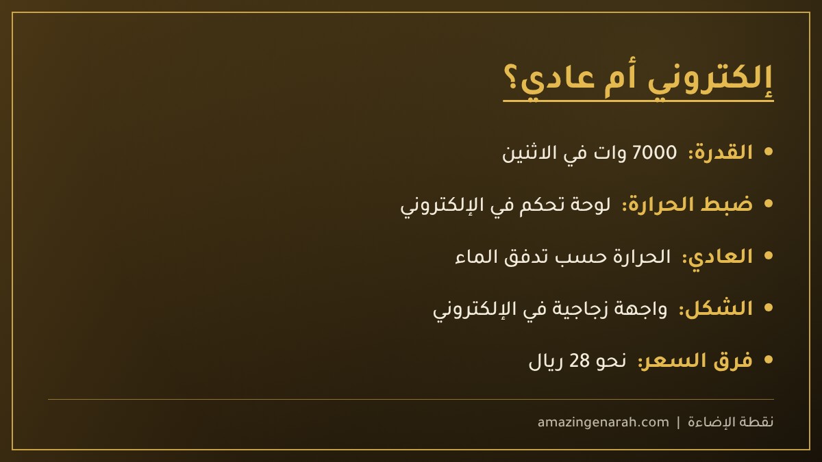 الفرق بين سخان ويجو الإلكتروني والعادي