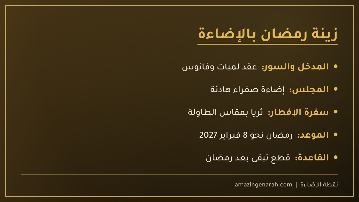 أماكن زينة رمضان بالإضاءة