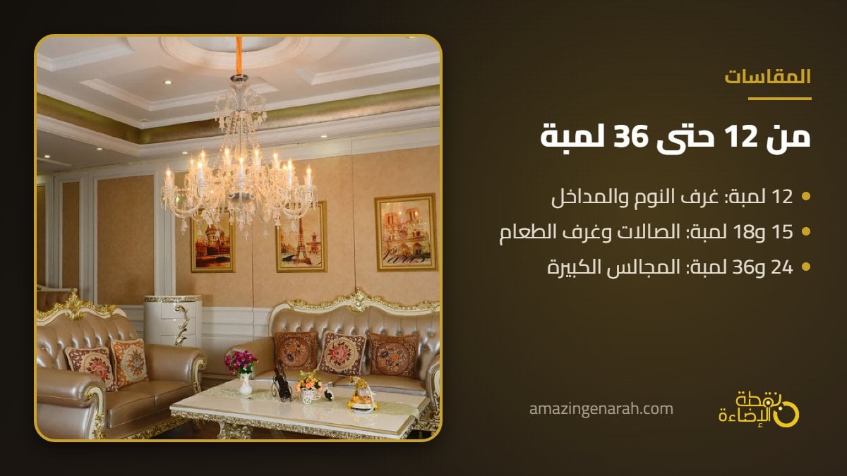 ثريا كلاسيك كريستال فضي 36 لمبة للمجالس الكبيرة والاسقف المرتفعة