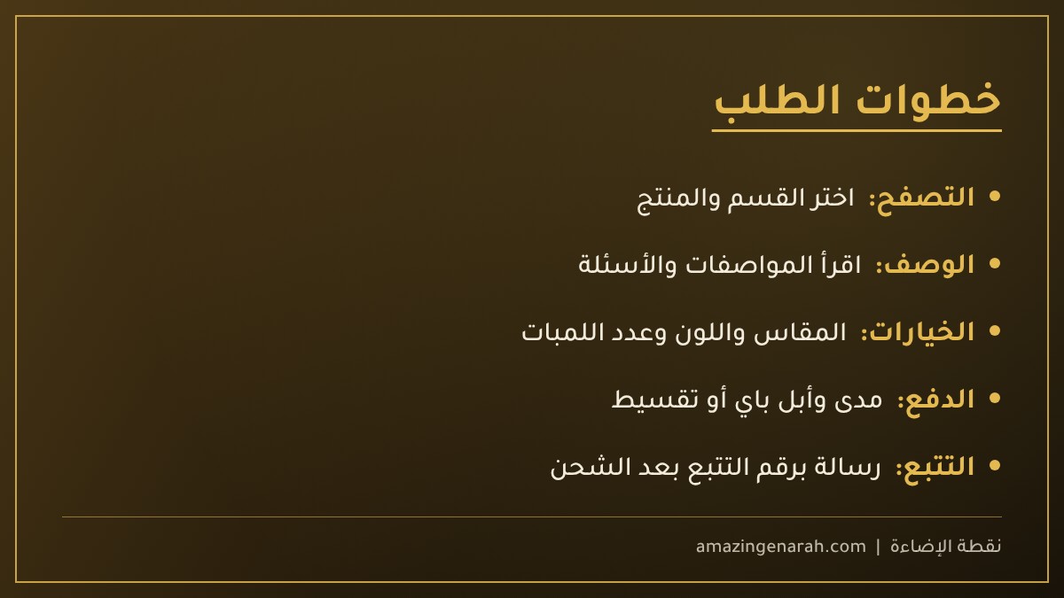خطوات الطلب من نقطة الإضاءة