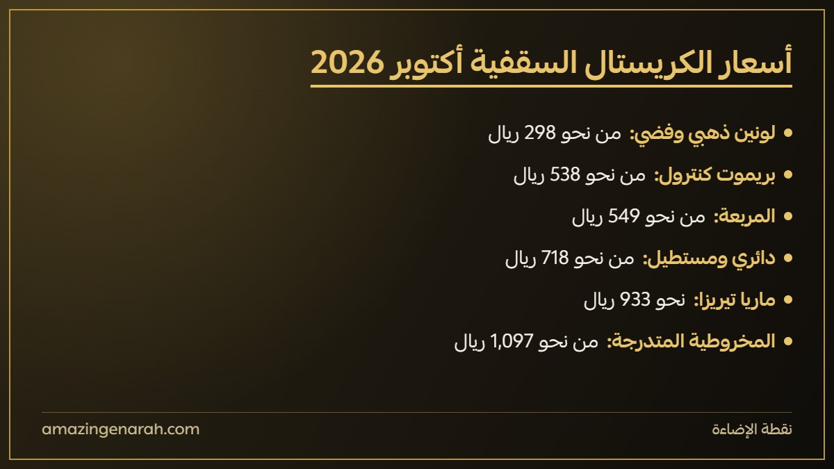 أسعار الثريات الكريستال السقفية في نقطة الإضاءة