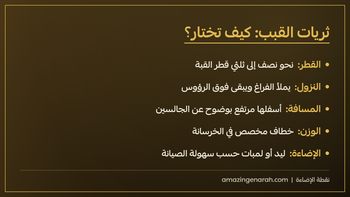 كيف تختار ثريات القبب