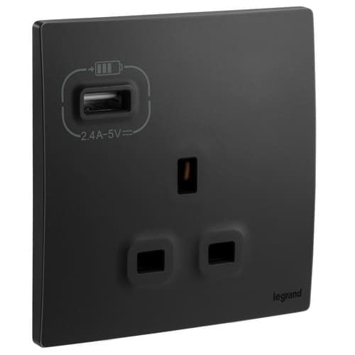 فيش أحادي القطب 13 امبير + USB A ليجراند ماليا أسو...