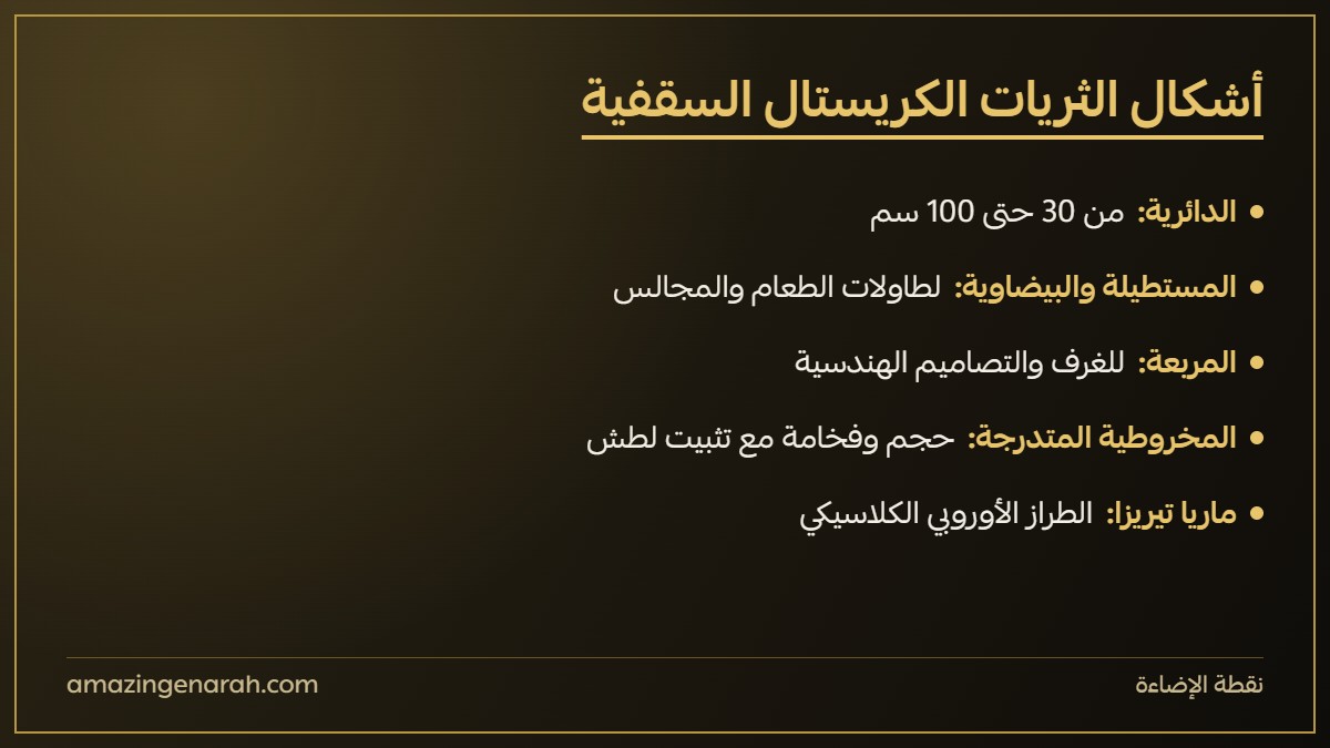 أشكال الثريات الكريستال السقفية