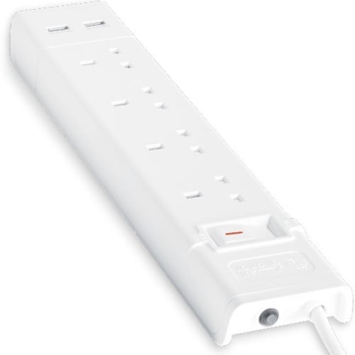 توصيلة كهرباء الفنار 4 منافذ 5 متر مع مخرجين USB
