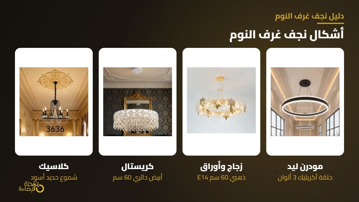 اشكال نجف غرف النوم مودرن وكريستال وكلاسيك