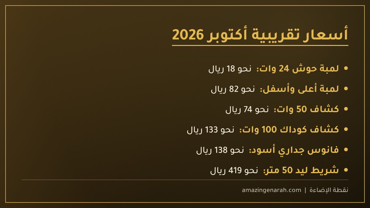 أسعار الإضاءة الخارجية التقريبية