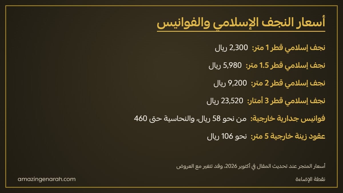 أسعار النجف الإسلامي والفوانيس النحاسية وعقود زينة رمضان في السعودية
