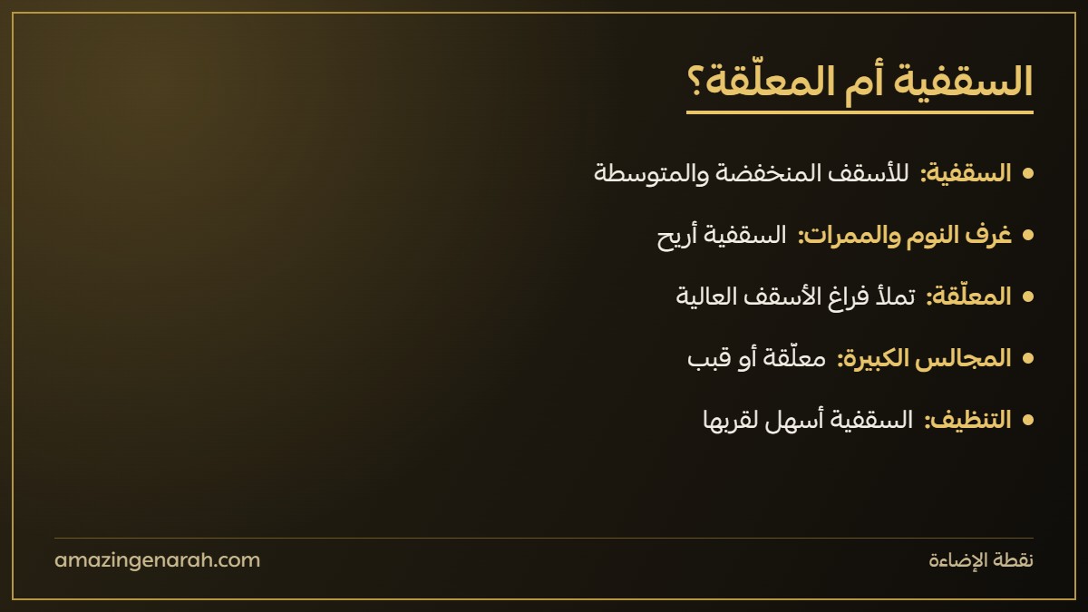 الفرق بين الثريا الكريستال السقفية والمعلقة