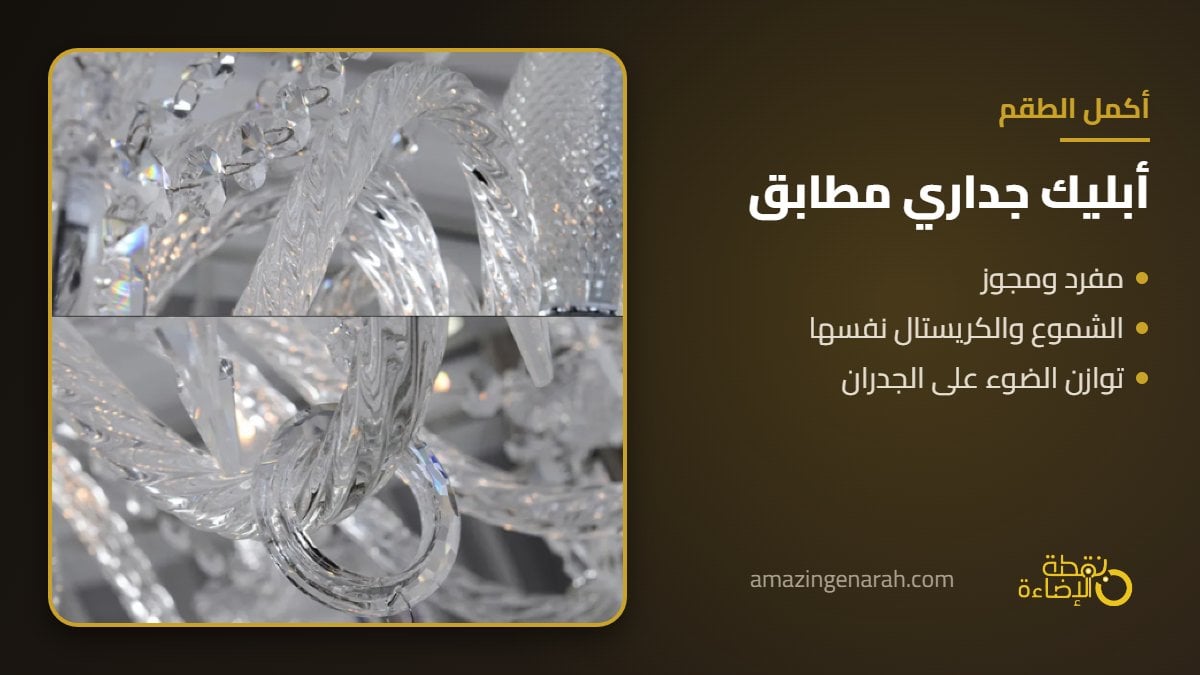ابليك جداري كلاسيك كريستال مجوز ذهبي مطابق لثريا بكارات