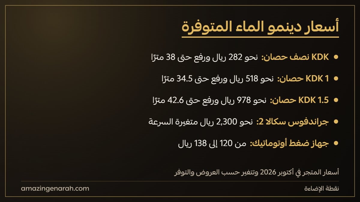 أسعار دينمو الماء KDK وجراندفوس في نقطة الإضاءة