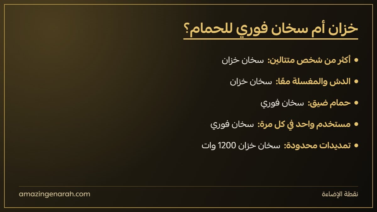 سخان خزان أم سخان فوري للحمام