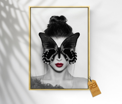 لوحة جدارية تصميم فتاة الفراشة (رقم المنتج 22-RB3)