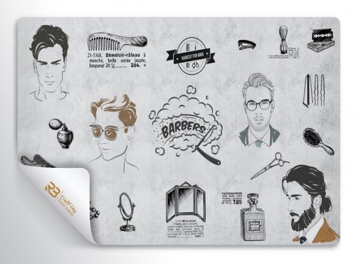 ورق جدران تصميم صالون حلاقة (رقم المنتج RB-PR-7)