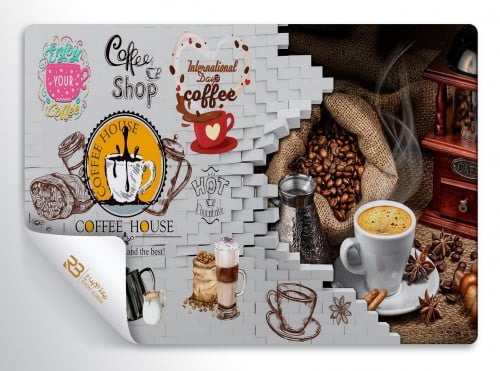 ورق جدران تصميم كافي (رقم المنتج RB-CO-2138)