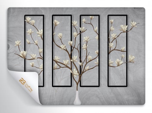 ورق جدران تصميم شجر ورد (رقم المنتج RB-H-20)