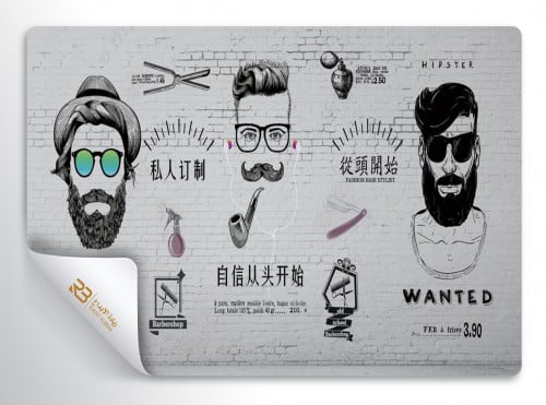 ورق جدران تصميم صالون حلاقة (رقم المنتج RB-PR-10)