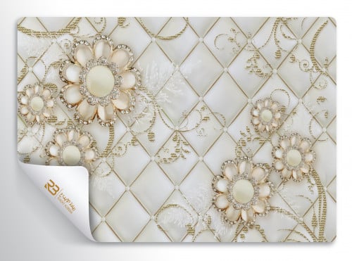 ورق جدران تصميم زخارف ورد (رقم المنتج RB-H7)