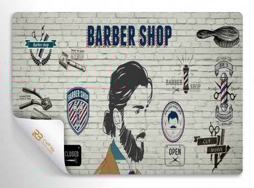 ورق جدران تصميم صالون حلاقة (رقم المنتج RB-PR-11)