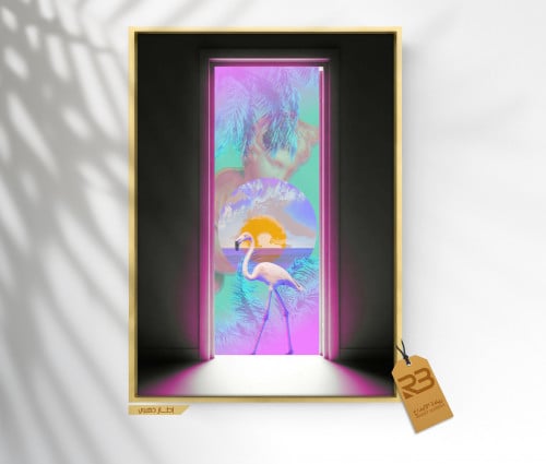 لوحة جدارية تصميم طائر الفلامنقو (رقم المنتج RB-7-67 )