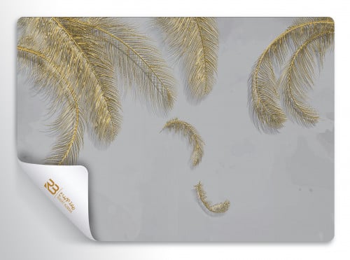 ورق جدران تصميم ريش ذهبي  (رقم المنتج RB-F1)