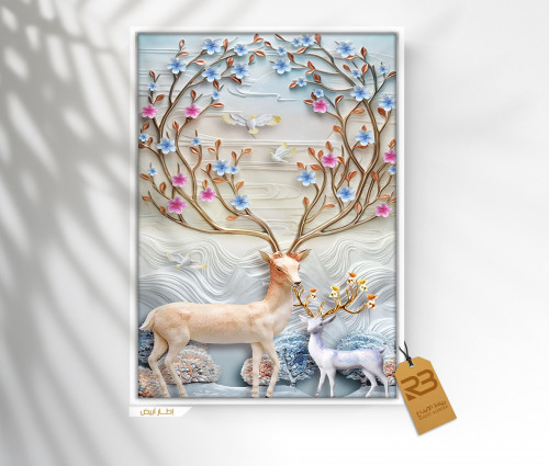 لوحة جدارية تصميم غزال (رقم المنتجRB-2-34)