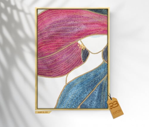 لوحة جدارية تصميم رسم فتاة (رقم المنتج RB-18-22 A3 )