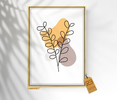 لوحة جدارية تصميم ورق شجر (رقم المنتج RB-12-26-1 )