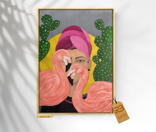 لوحة جدارية تصميم طائر الفلامنقو (رقم المنتج RB-12-47 )