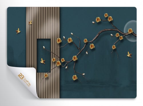 ورق جدران تصميم شجر ورد (رقم المنتج RB-H-27)