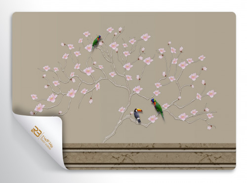 ورق جدران تصميم شجر ورد (رقم المنتج RB-H-12)