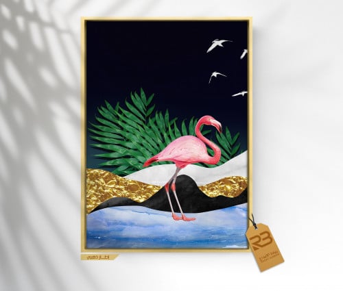 لوحة جدارية تصميم طائر الفلامنقو (رقم المنتج RB-3-3-1 )