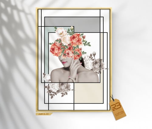 لوحة جدارية تصميم فتاة الورد (رقم المنتج RB-36)