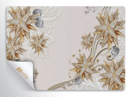 ورق جدران تصميم ورد ذهبي (رقم المنتج RB-W-14)