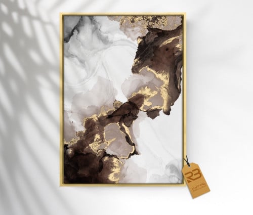 لوحة جدارية تصميم رخام بعروق ذهبية (رقم المنتج RB-47)