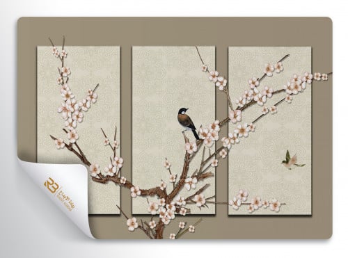 ورق جدران تصميم شجر ورد (رقم المنتج RB-H-34)