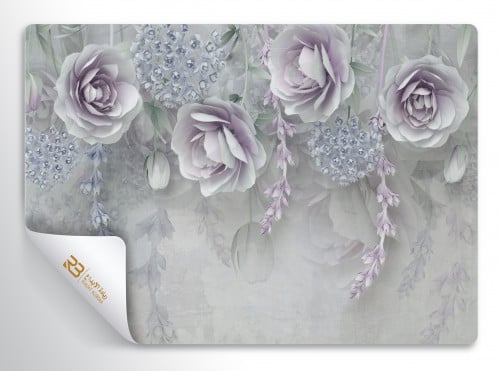 ورق جدران تصميم ورد (رقم المنتج RB-W-43)