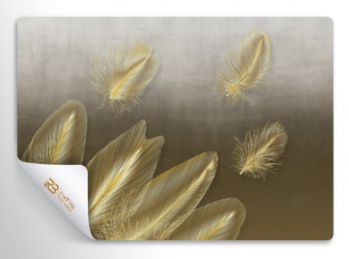 ورق جدران تصميم ريش ذهبي  (رقم المنتج RB-F6)