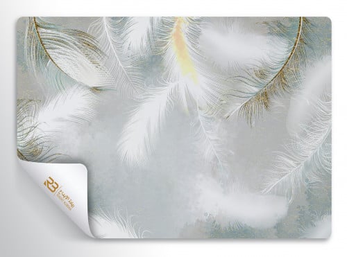 ورق جدران تصميم ريش ابيض (رقم المنتج RB-F5)