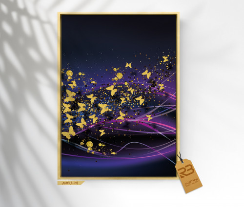 لوحة جدارية تصميم فراشات (رقم المنتج RB-3-4-3 )