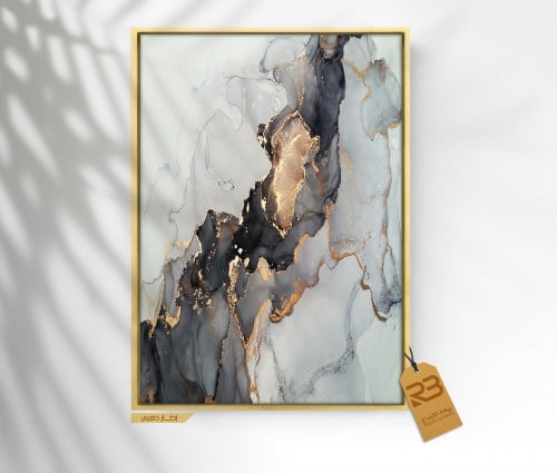 لوحة جدارية تصميم رخام بعروق ذهبية (رقم المنتج RB-13)