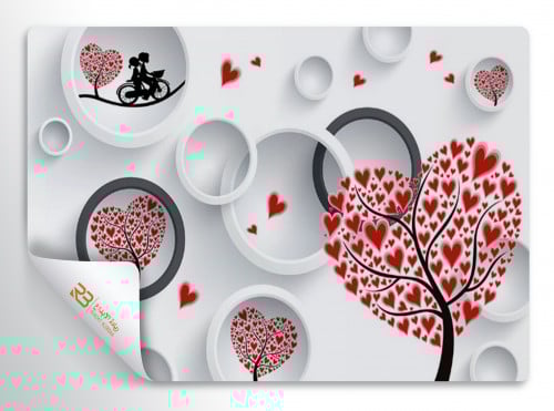 ورق جدران تصميم قلب (رقم المنتج RB-F34)