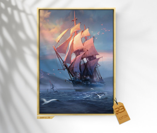 لوحة جدارية تصميم سفينة (رقم المنتج RB-7-93 )