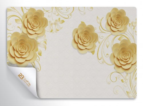 ورق جدران تصميم ورد ذهبي (رقم المنتج RB-H3)