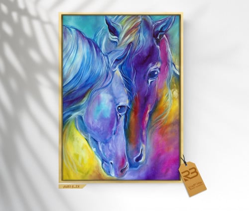 لوحة جدارية تصميم خيل ملونة (رقم المنتجRB 5-(31) )