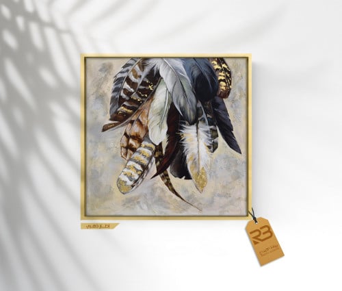 لوحة جدارية تصميم ريش (رقم المنتج RB-50-19-34 )